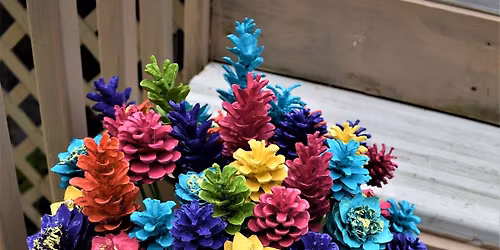 Pine Cone Flower Vase Craft Class Workshop