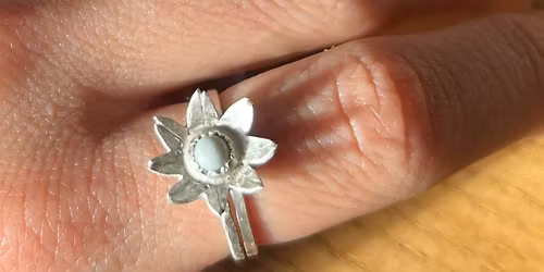 Bezel Set Flower Ring