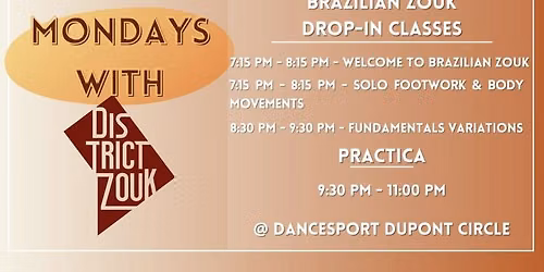 Brazilian Zouk Drop-In Classes & Practica
