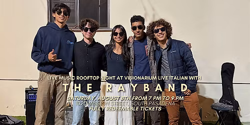 Live Music Rooftop Night with The Rayband at Visionarium Live Italian \u2728
