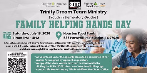Family Helping Hands Day | Trinity Dream Team Ministry