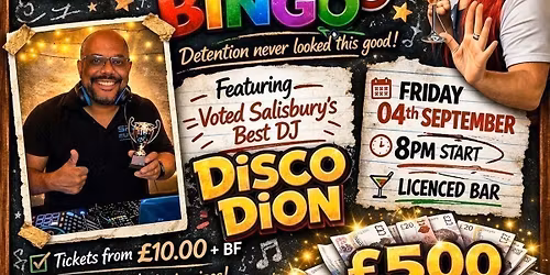 Dixie's Back 2 Skool Bingo