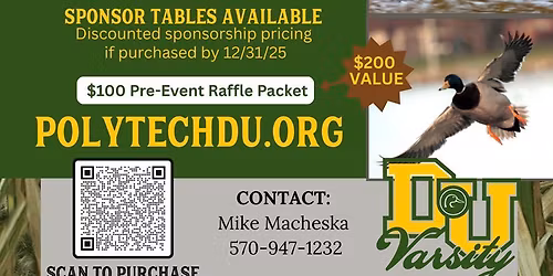 Polytech Ducks Unlimited Varsity Chapter 3rd annual Dinner