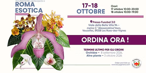 Ecuagenera parteciper\u00e0 a Roma Esotica.