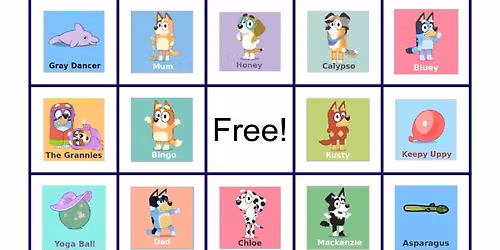 Kids "BLUEY & Friends" Family BINGO at the GC Library