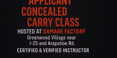 New & Renewal Applicant Concealed Carry Class \u2013 Damage Factory