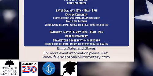 Capron Cemetery - Gravestone Conservation Workshop