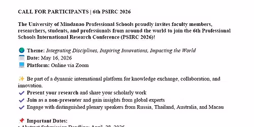 6th PSIRC 2026