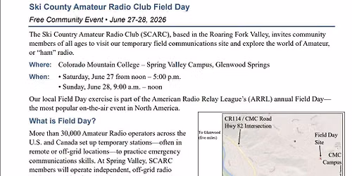 Ski Country Amateur Radio Club 2026 Field Day - Free Community Event!
