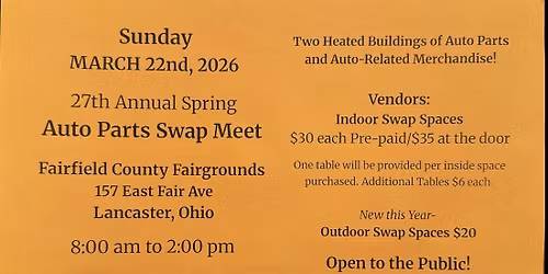 27th Annual Spring Auto Parts Swap Meet