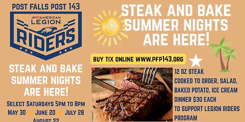 Steak & Bake Summer Night Public Event