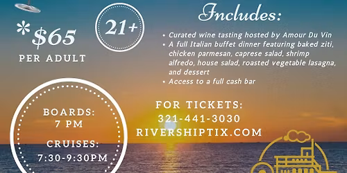 Sip & Savor - Sunset Wine & Italian Buffet Dinner Cruise