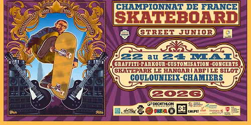 Championnat de France de skateboard street \/ U17, U13, U10 et para + Concerts gratuits 