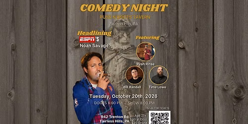 Comedy Night at Puss N Boots With ESPN's Noah Savage