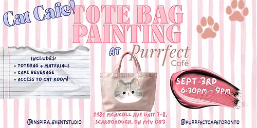 Purrfect Experience - Tote Bag Painting at Cat Cafe