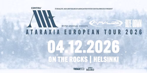 TuskaLive: ALLT (SWE) + Supports: Avralize & Bite Down, 4.12.2026, On The Rocks, Helsinki