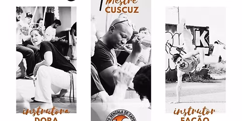 Stage de capoeira - Mestre Cuscuz - Instrutora Dora - Instrutor Fac\u00e3o