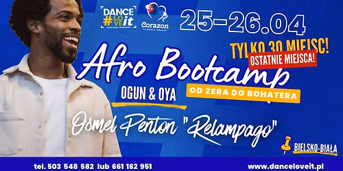 \ud83d\udd25 Afro Bootcamp z Osmelem \ud83d\udd39 Ogun & Oya \ud83d\udd39 OD ZERA DO BOHATERA \u203c\ufe0fTYLKO 30 MIEJSC\u203c\ufe0f