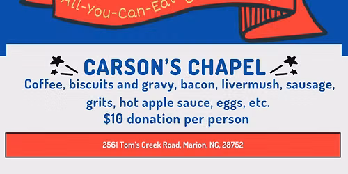 Carson\u2019s Chapel Breakfast Sale
