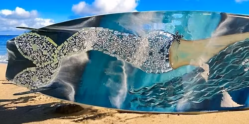 Resin Pour Mosaic 3ft Mermaid Surfboard Workshop