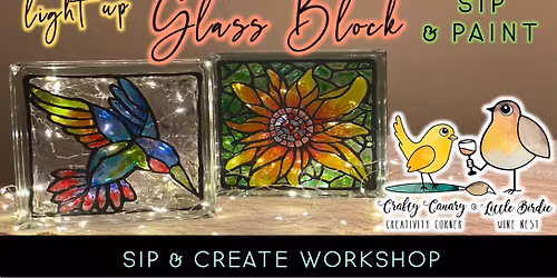 Light Up Mosaic Glass Block | Sip & Create Workshop