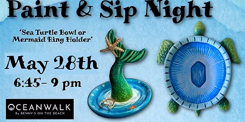 Sea Turtle Bowl or Mermaid Ring Holder Paint Night