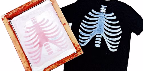 October Half Term \u2013 Screen Printed Skeleton T-shirts