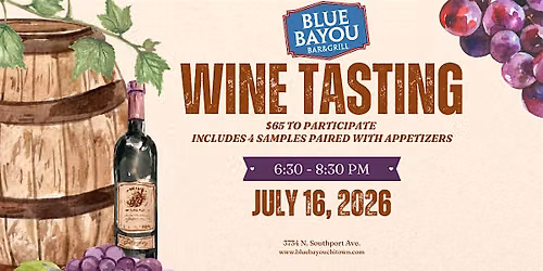 Wine Tasting at Blue Bayou