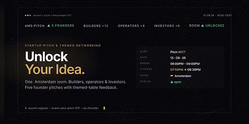 Startup Pitch & Themed Networking Amsterdam | Unlock Your Idea
