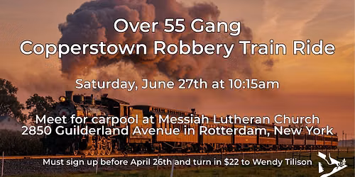 Over 55 Gang Outing to a Robbery Train Ride in Cooperstown