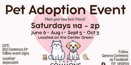 Pet Adoption Event Series at Geneva Commons