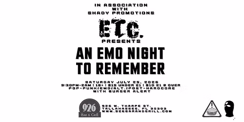 ETC. AN EMO NIGHT TO REMEMBER!