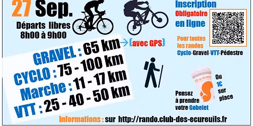 24\u00e8me Rando des Ecureuils  (Cyclo - Gravel - VTT et P\u00e9destre) \u00e0 Marcheprime - Rue de la Gare