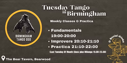 Birmingham's Tango Tuesdays - Classes, Practica, Milonga, Social