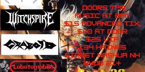Fundraiser for Mental Health with PHANTASM\/WITCHSPIRE\/GRABOID\/LOBOTOMOBILE\/PISS IN PUBLIC