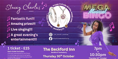 \u2b50MEGA\u2b50 Musical Bingo at The Beckford Inn (Tewkesbury) - Thursday 30th October 7pm