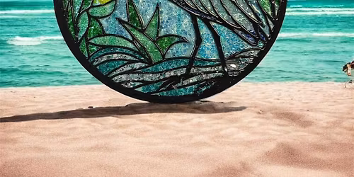 XL 2ft Blue Heron Crushed Glass Resin Suncatcher Worksop