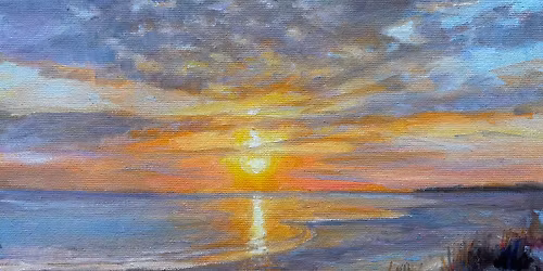 Painting Coastal Skies and Water in oil and acrylic