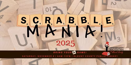 Join us for ScrabbleMANIA! -- Fundraiser for AEFBC