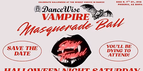 Halloween Party! Vampire Masquerade Ball on Halloween Night Saturday, October 31st!
