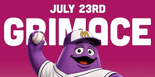 Grimace Throws First Pitch w\/ Fresno Grizzlies