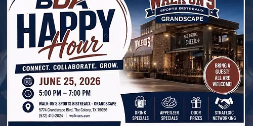 BDA Happy Hour at Walk-On\u2019s Grandscape
