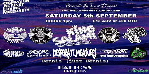 Friends in low places - Raising money for CALM