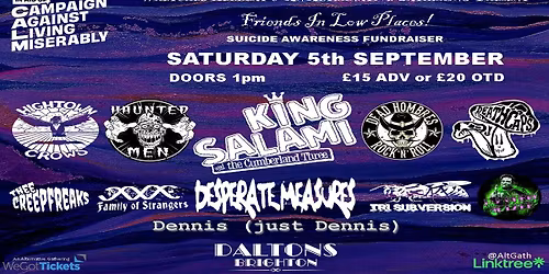 Friends in low places - Raising money for CALM