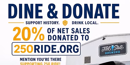 Support the 250 Ride at First State Brewing\u2019s Dine & Donate!
