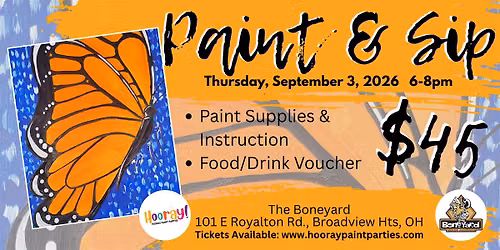 Monarch Butterfly Paint and Sip
