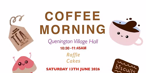 COFFEE MORNING SATURDAY 13 JUNE 10.30-11.45 IN SUPPORT OF SARA