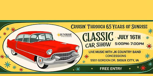 Annual Classic Car Show: Cruisin' through 65 Years of Sunrise!