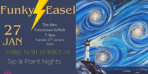 The Funky Easel Sip & Paint: The Alex in Felixstowe, Suffolk