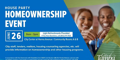 City of Tampa "House Party" Homeownership Event